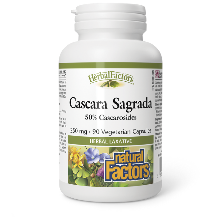 Natural Factors Cascara Sagrada 250 mg 90 Vegetarian Capsules