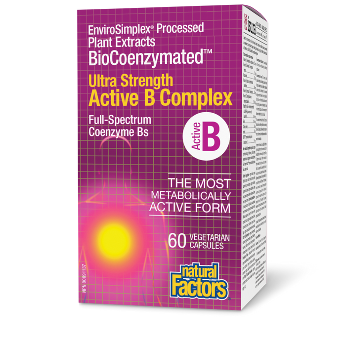 Natural Factors BioCoenzymated™ Active B Complex Ultra Strength 60 Vegetarian Capsules