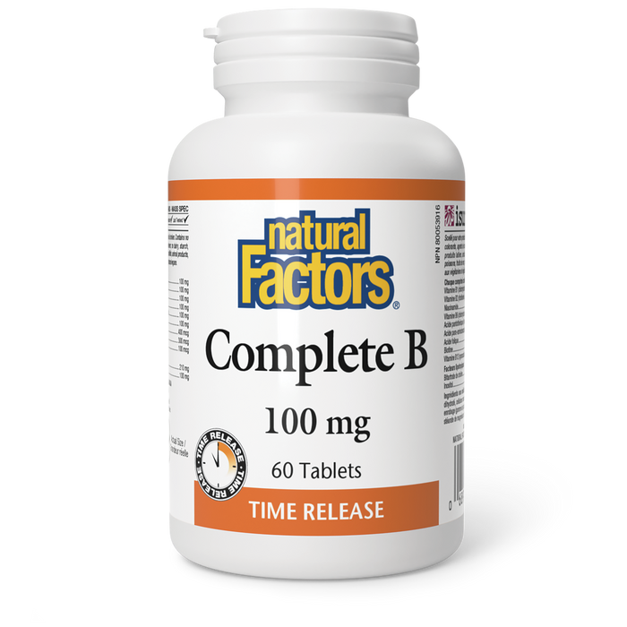 Natural Factors Complete B Timed Release 100 mg 60 Tablets