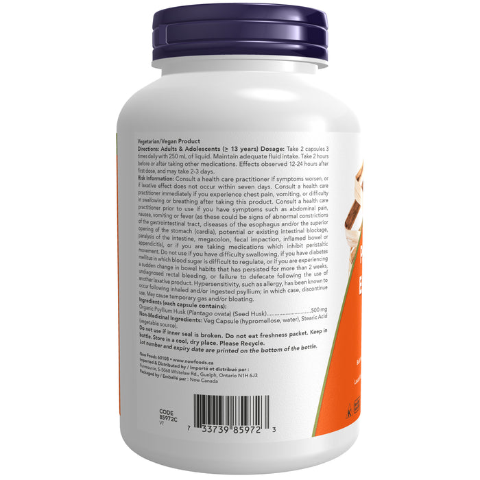 Now Psyllium Husk 500mg 500 Veggie Caps