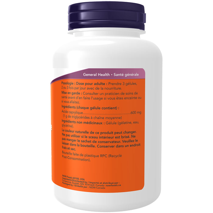 NOW Caprylic Acid 600mg 100 Softgels