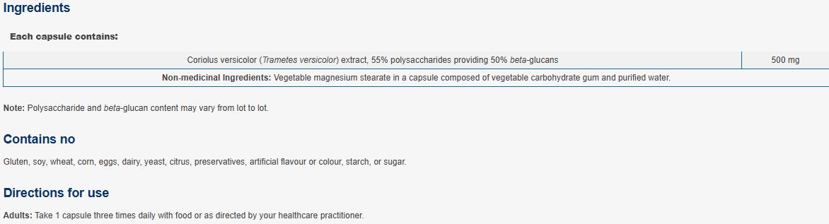 NFH Coriolus Versicolor SAP 60 Capsules