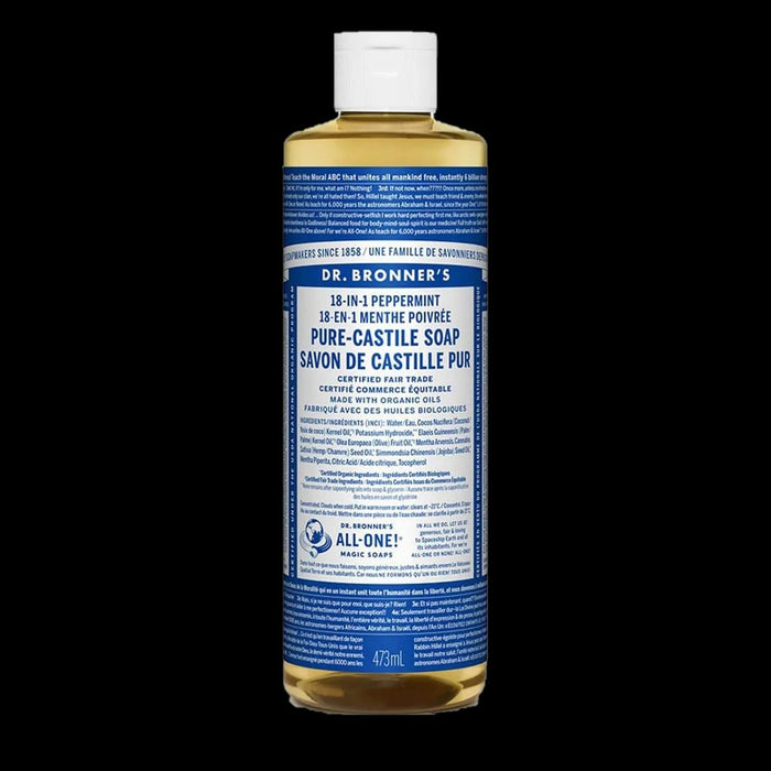 Dr. Bronner's 18-In-1 Pure-Castile Liquid Soap Peppermint 473mL