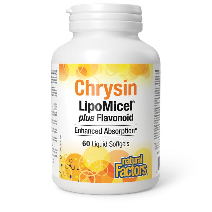 Natural Factors Chrysin LipoMicel plus Flavonoids 60 Liquid Softgels