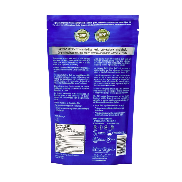 Celtic Sea Salt Fine Ground Bag 454g