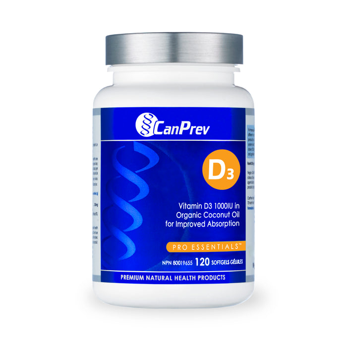 CanPrev D3 - Organic Coconut Oil 120 Softgels