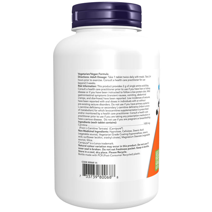 NOW L-Carnitine 1000 mg 100 Tablets