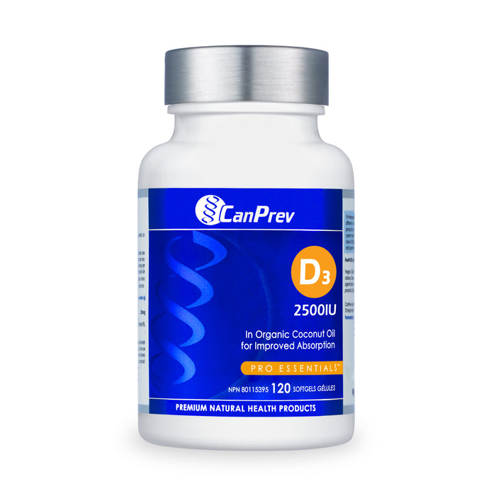 CanPrev D3 2500IU - MCT Base 120 Softgels