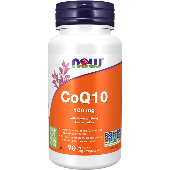 NOW CoQ10 100mg With Hawthorn Berry 90 Veggie Caps