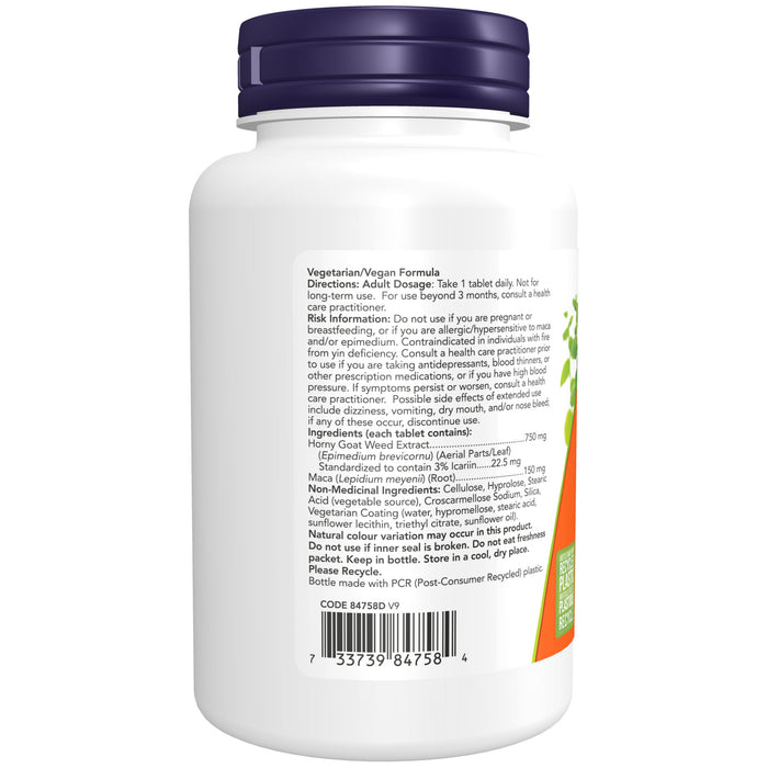 NOW Horny Goat Weed Extract 750 mg 90 Tablets
