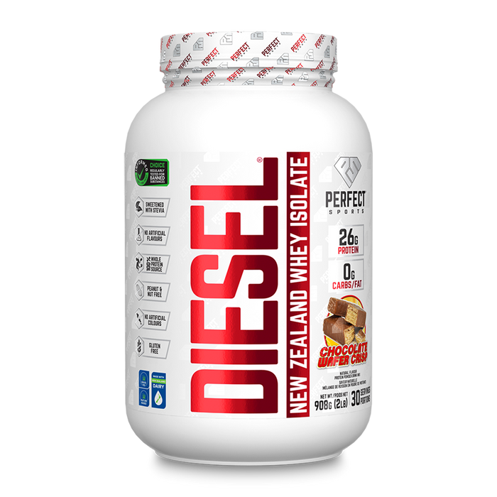 Perfect Sports Diesel New Zealand Whey Protein Isolate Chocolate Wafer Crisp 2lbs