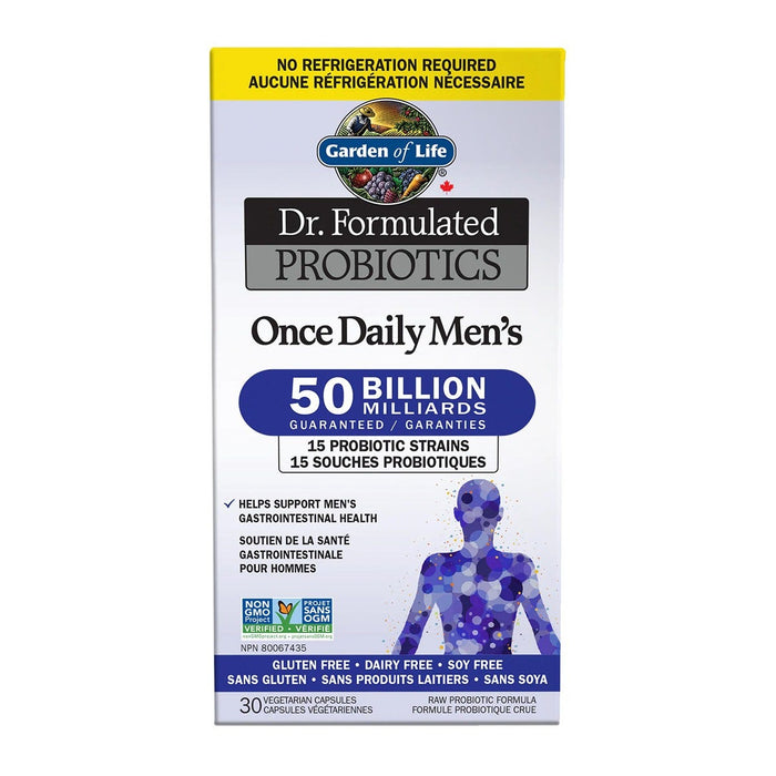 Garden of Life Dr. Formulated Probiotics Once Daily Menâ€™s 50 Billion CFU Shelf Stable 30 Veggie Caps