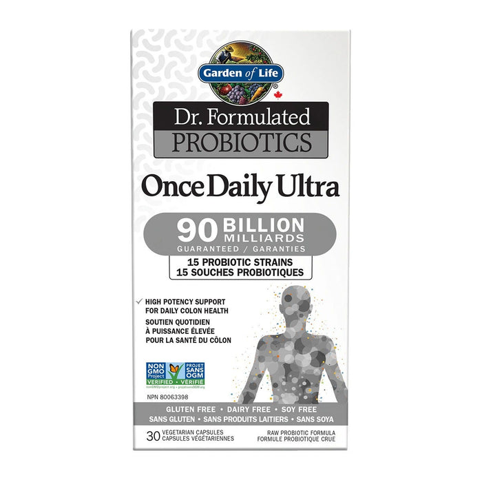 Garden of Life Dr. Formulated Probiotics Once Daily Ultra 90 Billion CFU Cooler Stable 30 Veggie Caps