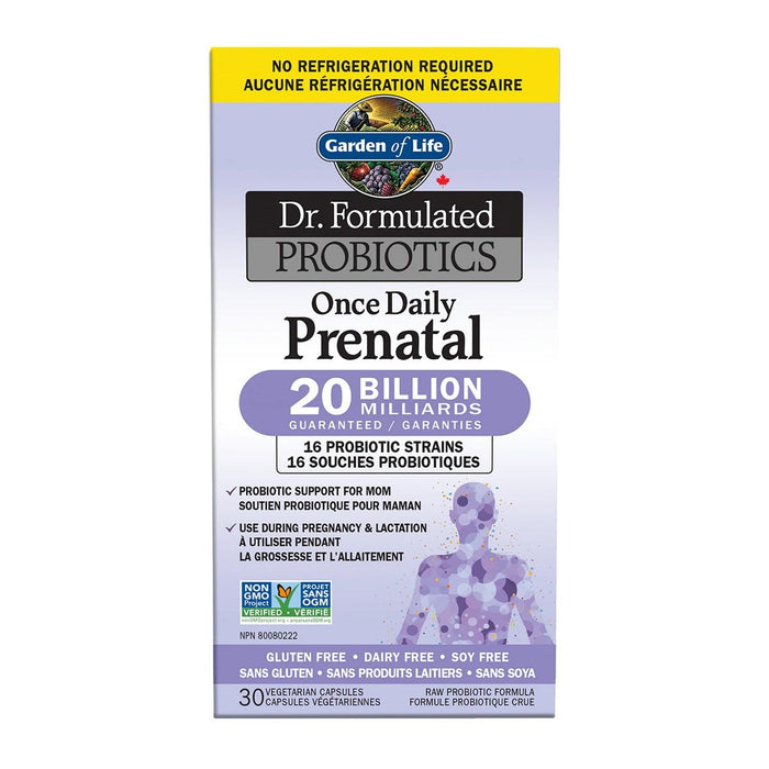 Garden of Life Dr. Formulated Probiotics Once Daily Prenatal 20 Billion CFU Shelf Stable 30 Veggie Caps