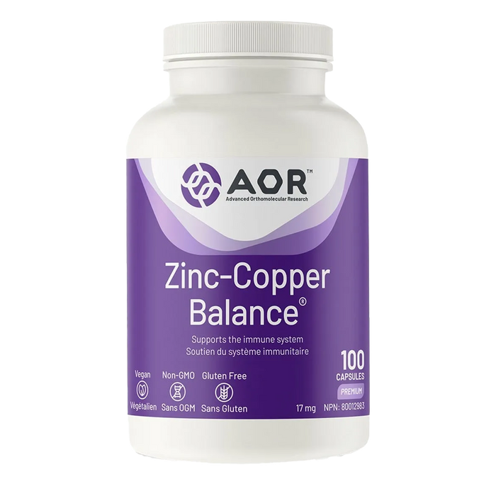 AOR Zinc-Copper Balance 17mg 100 Capsules