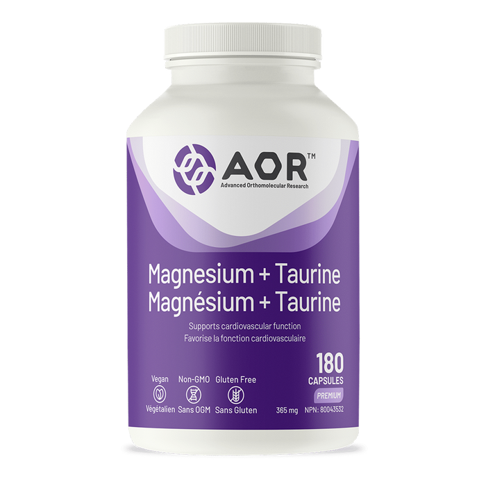 AOR Magnesium + Taurine 365mg 180 Capsules