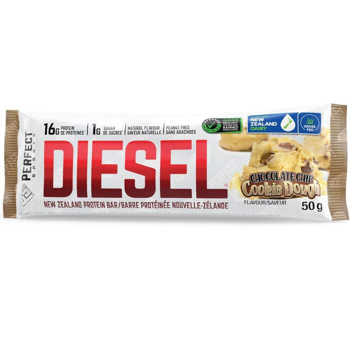 Perfect Sports Diesel New Zealand Protein Bar Chocolate Chip Cookie Dough 50g