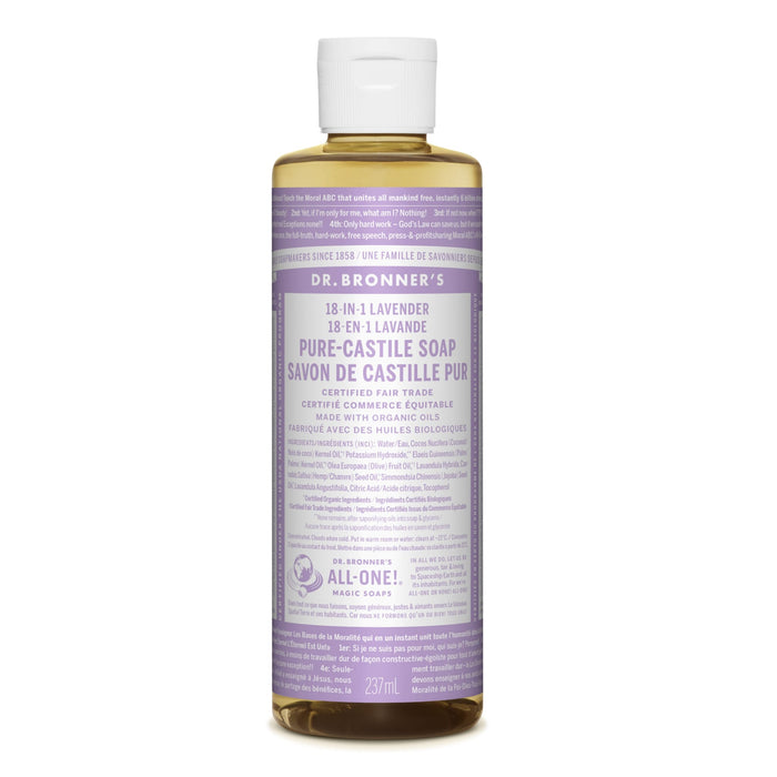 Dr. Bronner's 18-In-1 Pure Castile Liquid Soap Lavender 237mL