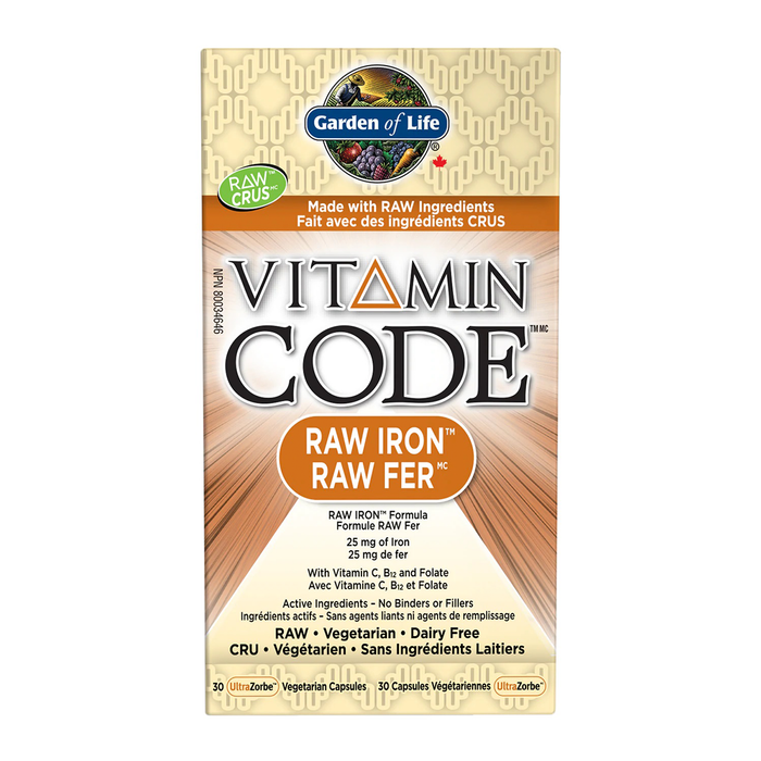 Garden of Life Vitamin Code Raw Iron 30 Veggie Caps