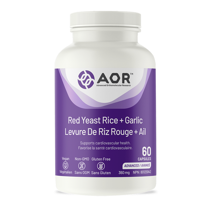 AOR Red Yeast Rice + Garlic 360mg 60 Capsules