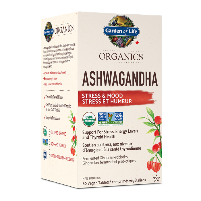 Garden of Life Organics Ashwagandha 60 Tablets