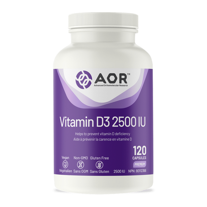 AOR Vitamin D3 2500 IU 120 Capsules