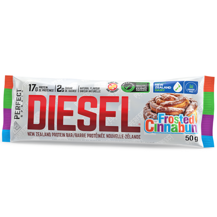 Perfect Sports Diesel New Zealand Protein Bar Frosted Cinnabun 50g