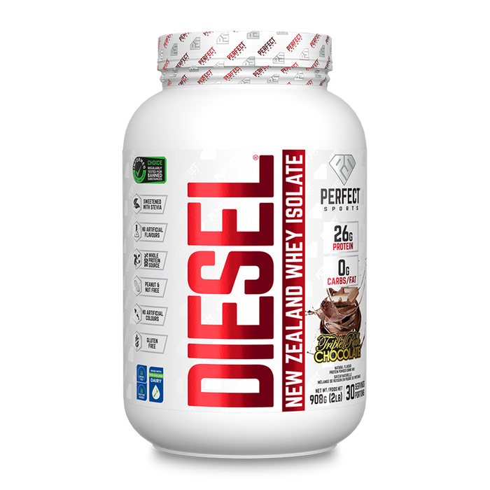 Perfect Sports Diesel New Zealand Whey Protein Isolate Triple Rich Dark Chocolate 2lbs