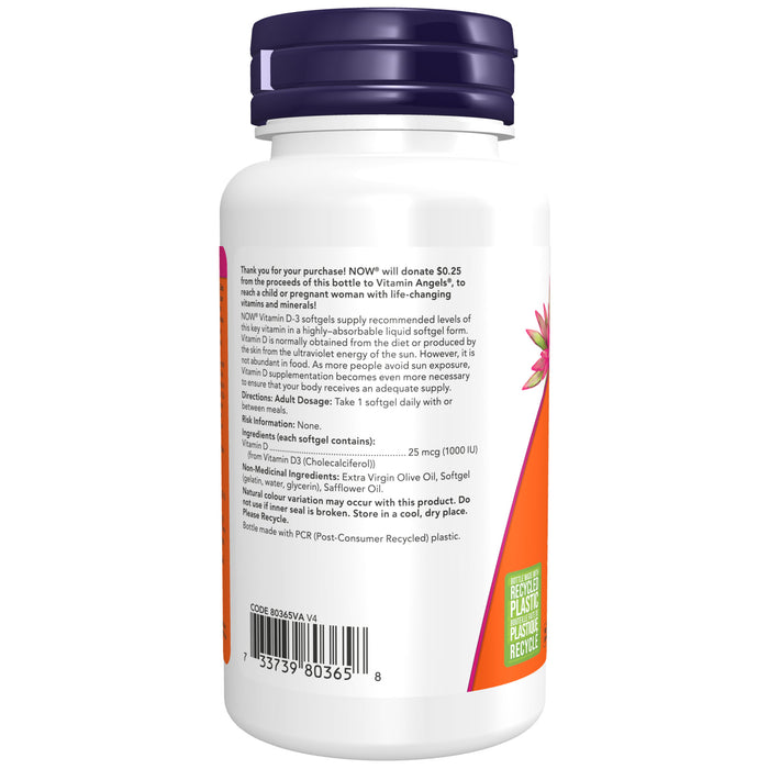 Now Vitamin D-3 1000 IU 180 Softgels