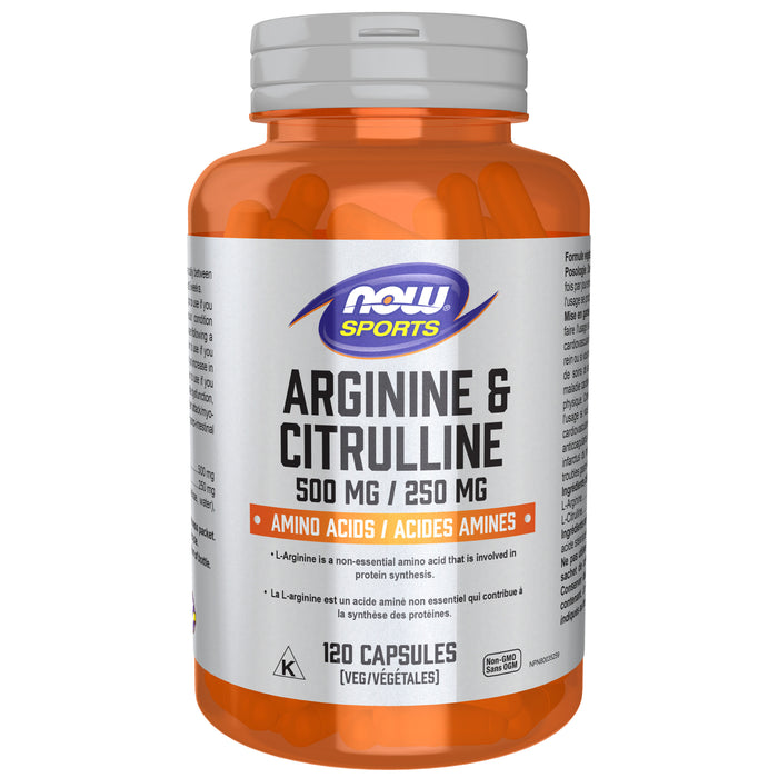 NOW Arginine & Citrulline 120 Veggie Caps