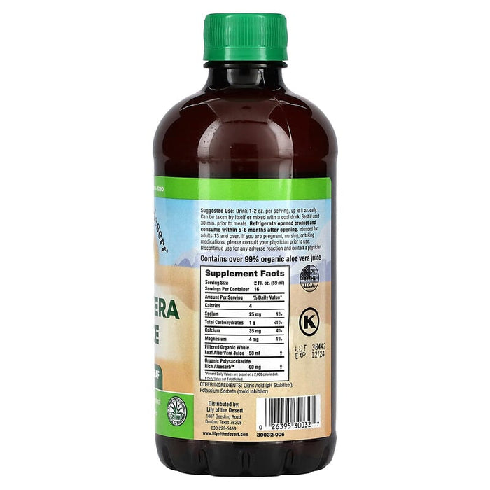 Lily of the Desert Aloe Vera Juice Whole Leaf Preservative-Free 946mL