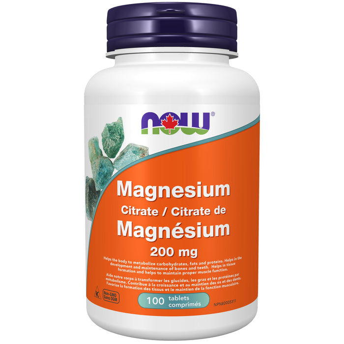 NOW Magnesium Citrate 200mg 100 Tablets