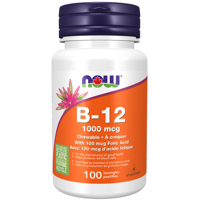 Now Vitamin B-12 1000mcg 100 Chewable Lozenges