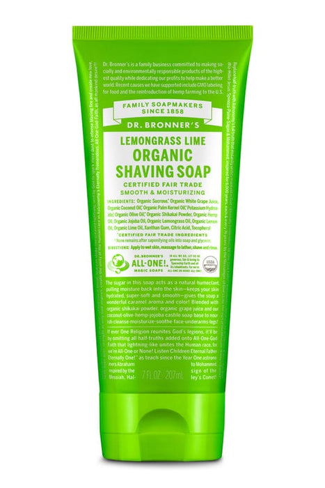 Dr. Bronner's Organic Shaving Soap Lemongrass Lime 207mL