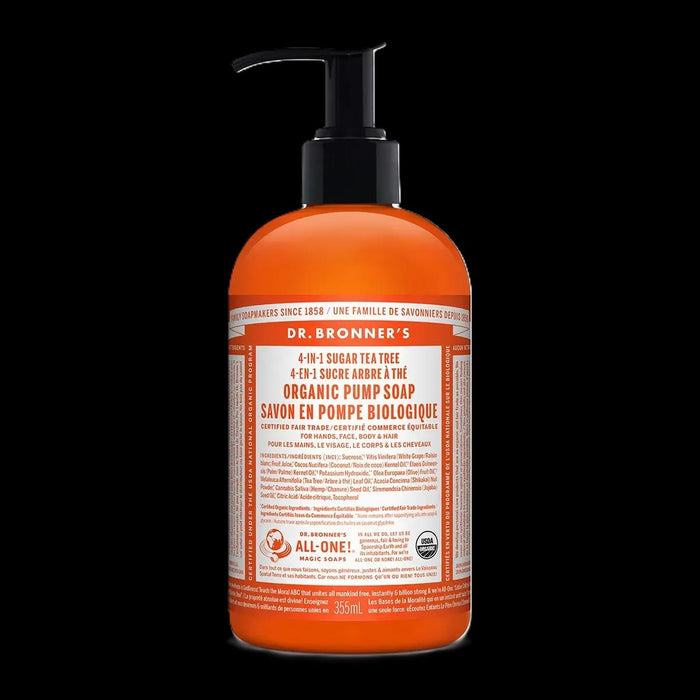 Dr. Bronner's 4-In-1 Organic Sugar Pump Soap Tea Tree 355mL