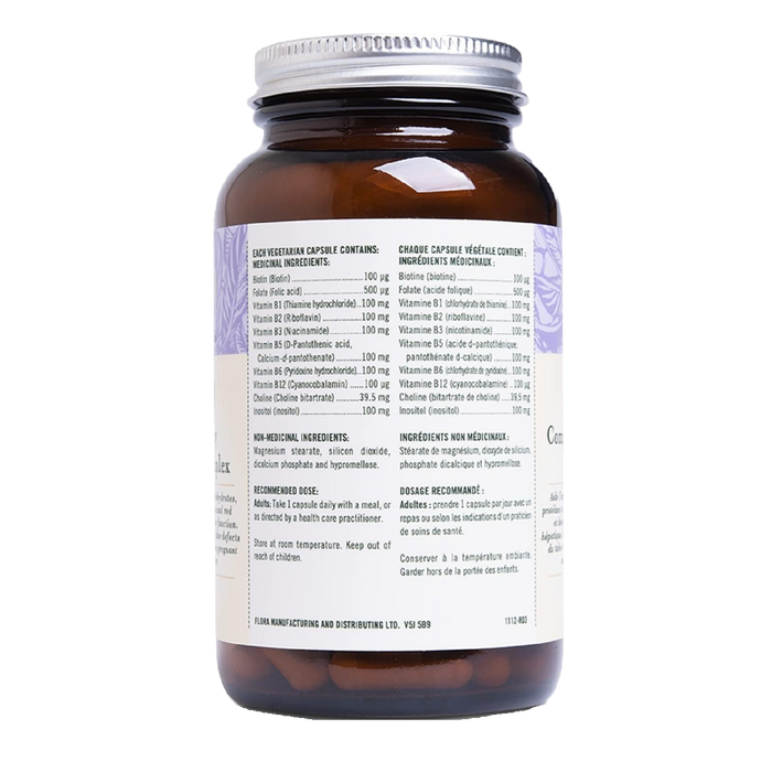 Flora B-100 High Potency B Vitamin Complex 90 Veggie Caps