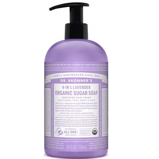 Dr. Bronner's 4-In-1 Organic Pump Soap Sugar Lavender 710mL