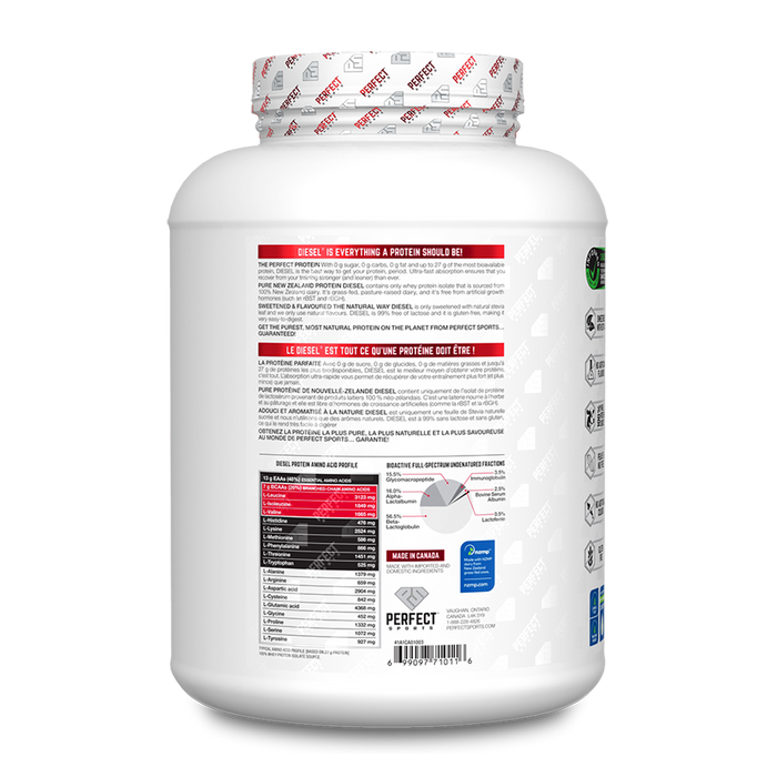 Perfect Sports Diesel New Zealand Whey Protein Isolate French Vanilla 5lbs