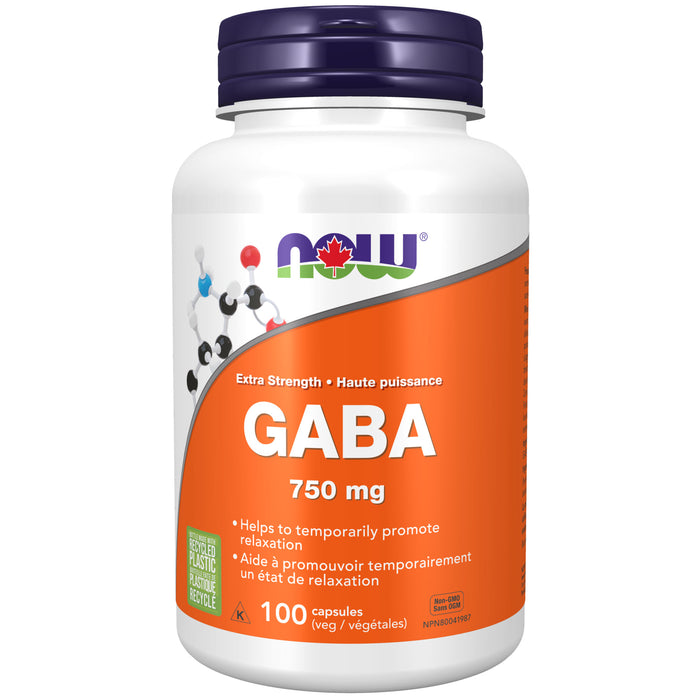 NOW GABA 750mg 100 Veggie Caps