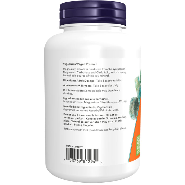 NOW Magnesium Citrate 120 Veggie Caps