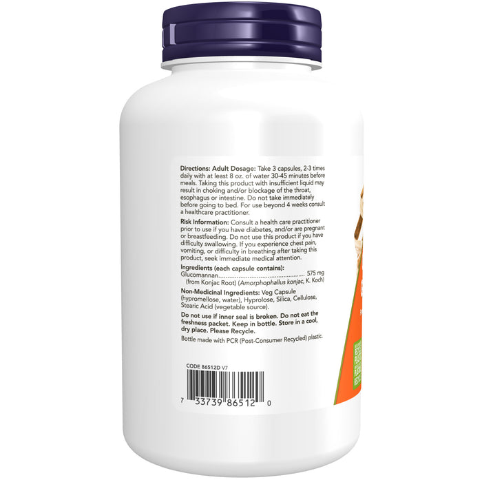 NOW Glucomannan 575mg 180 Veggie Caps