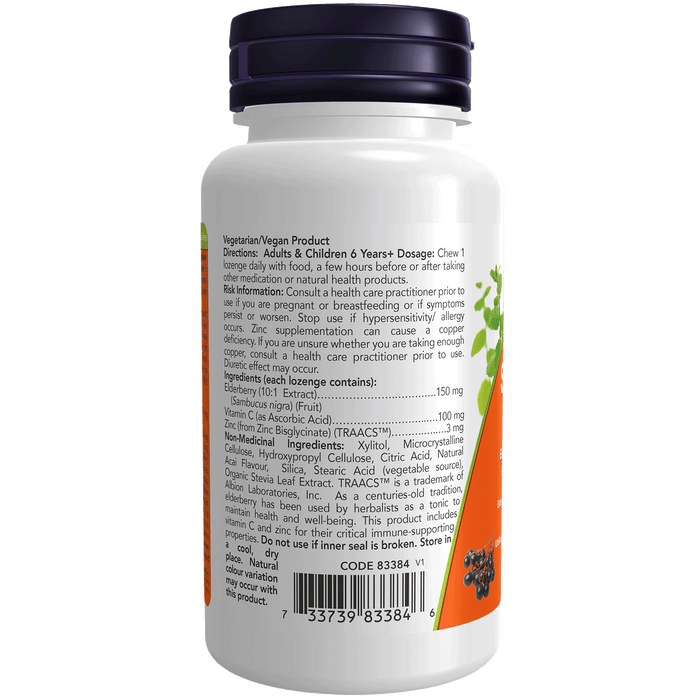 NOW Sambucus Zinc-C 60 Lozenges