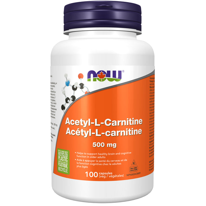 NOW Acetyl-L-Carnitine 500mg 100 Veggie Caps