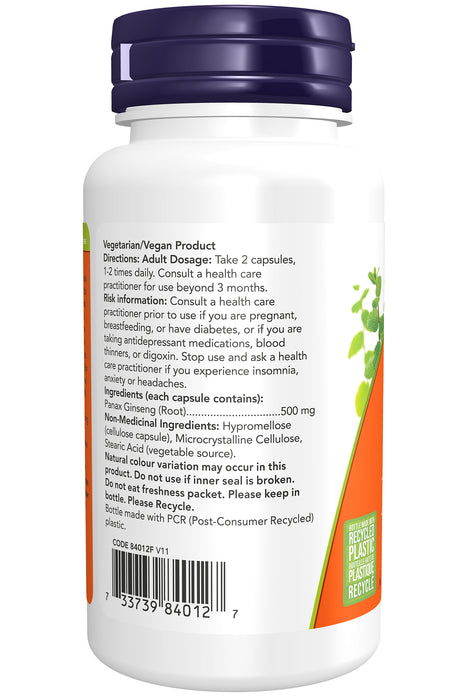 Now Siberian Ginseng 500mg 100 Veggie Caps