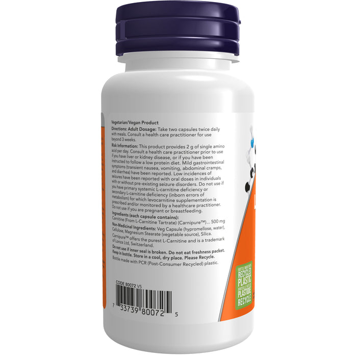 NOW L-Carnitine 500 mg 60 Veggie Caps