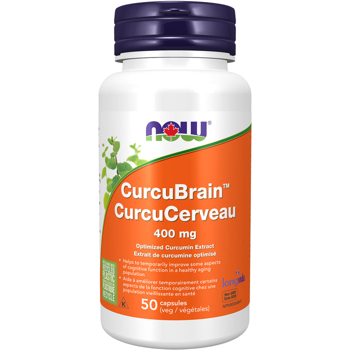 NOW CurcuBrain 400mg 50 Veggie Caps