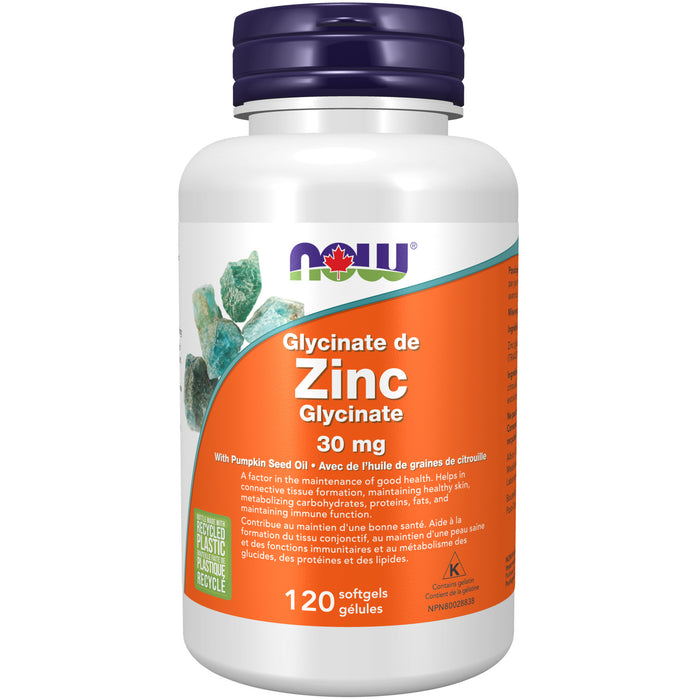 Now Zinc Glycinate 30mg 120 Softgels