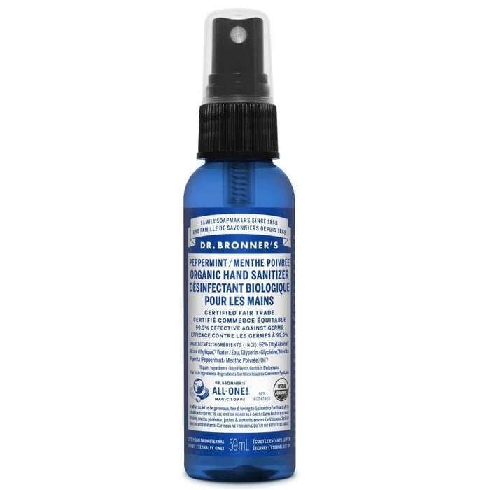 Dr. Bronner's Organic Hand Sanitizer Peppermint 59mL