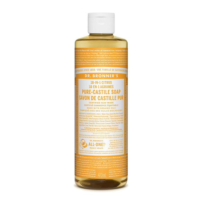 Dr. Bronner's 18-In-1 Pure-Castile Liquid Soap Citrus 473mL