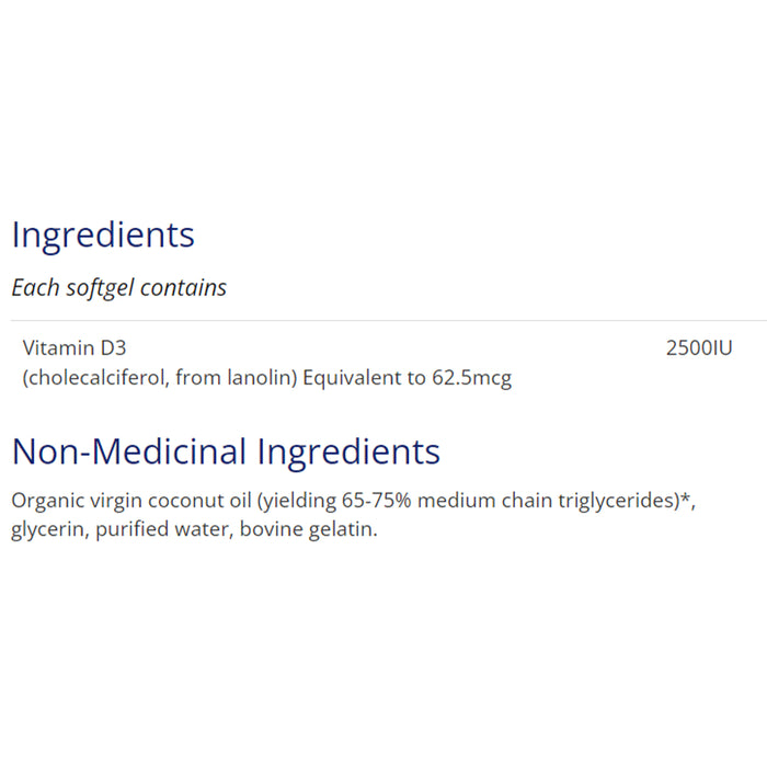 CanPrev D3 2500IU - MCT Base 240 Softgels